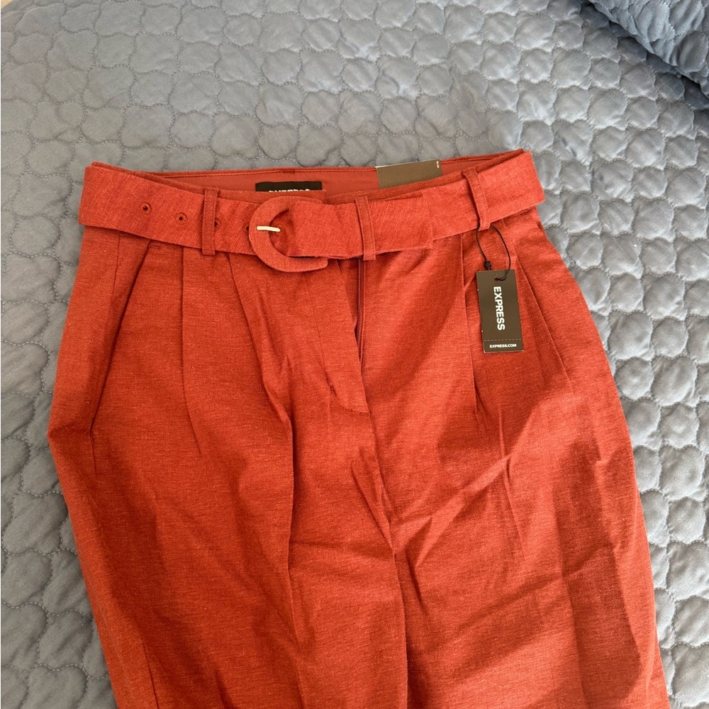 Express Terracotta Belted Trousers